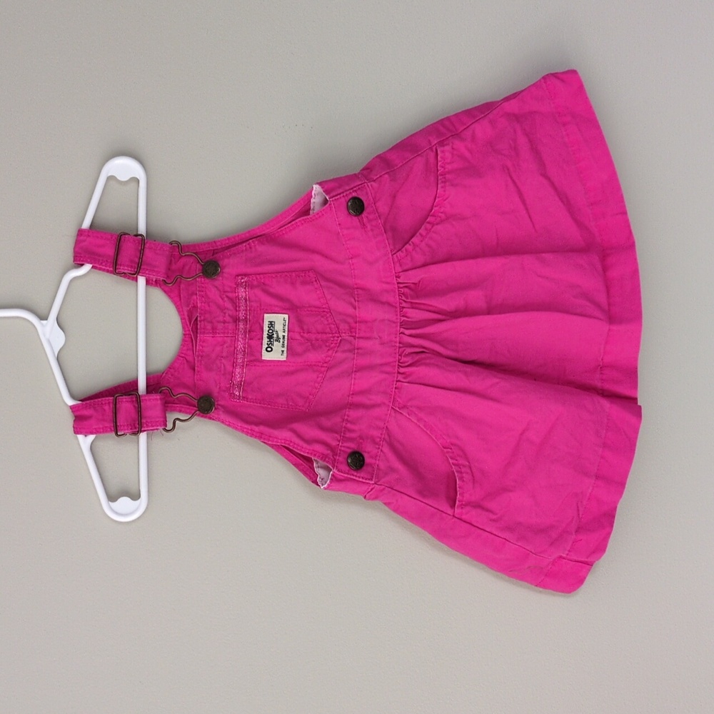 Oshkosh B'gosh Hot Pink Overall Dress Size 24 months